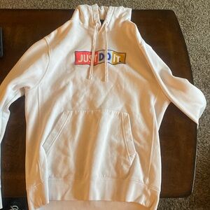 white nike colorblock hoodie